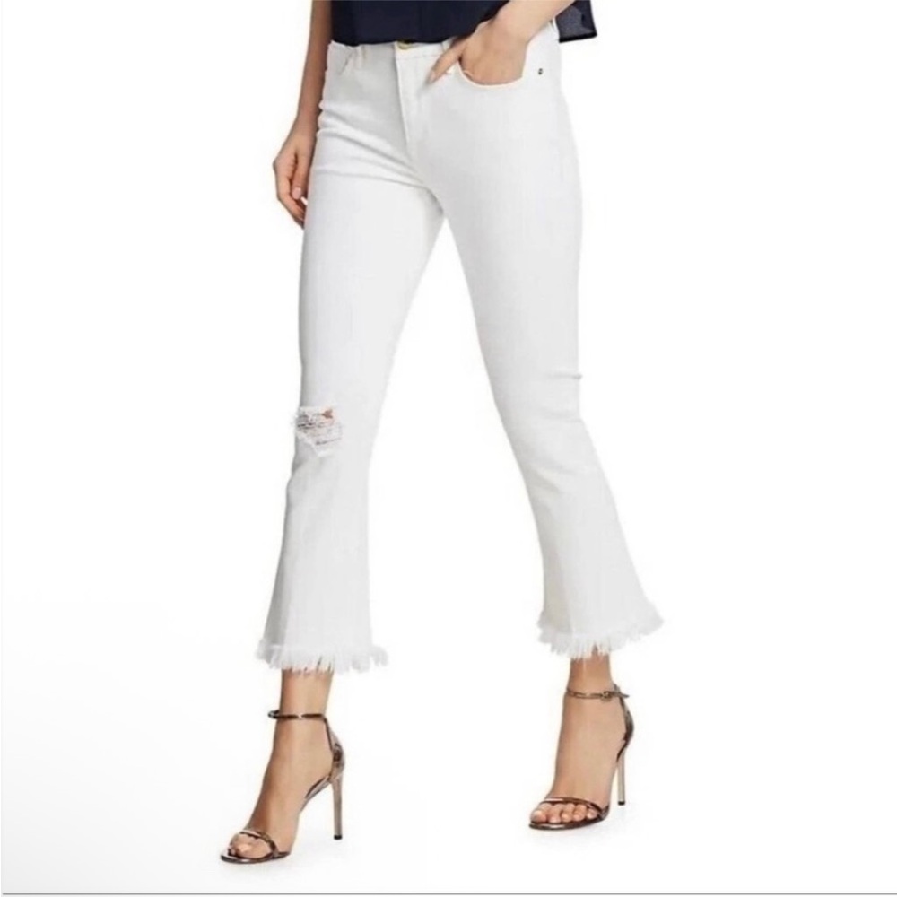 NWT FRAME Blanc Highway Le Crop Mini Boot Jeans Size 27